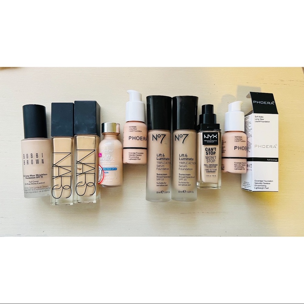 Foundation bundle nyx nars Bobby brown and more
